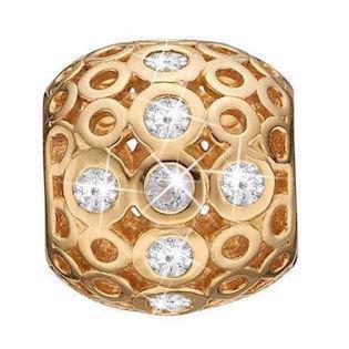 Christina Magic forgyldt ring af små cirkler med hvide topaz, model 630-G76 købes hos Guldsmykket.dk her